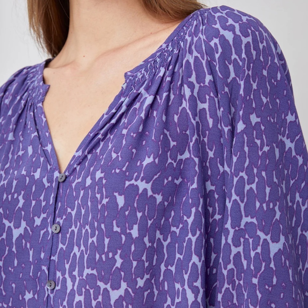 Rails Purple Smocked Blouse with Relaxed Fit - Picture 2 of 15
